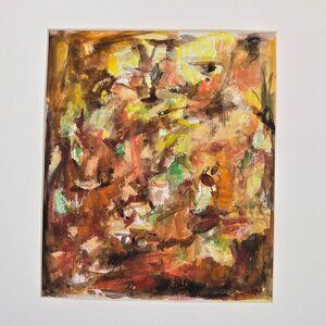 Original Watercolor Painting Abstract Modern Art Framing: Matted